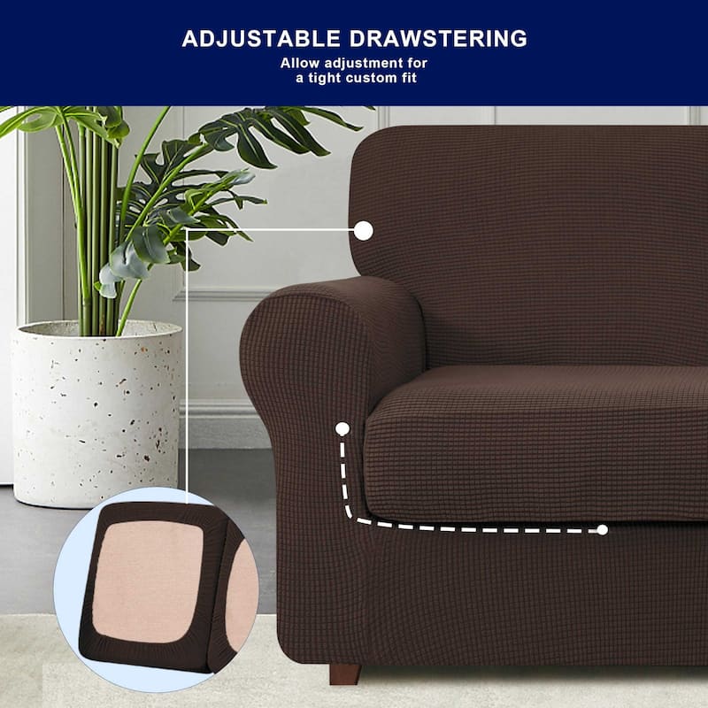 Subrtex 9-Piece Stretch Sofa Slipcover Sets with 4 Backrest Cushion Covers and 4 Seat Cushion Covers