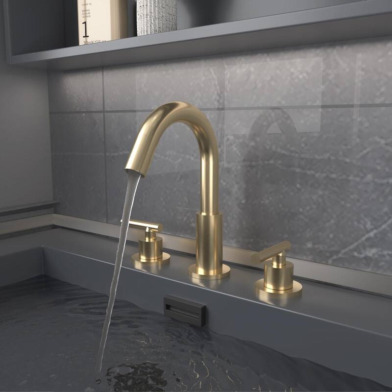 Widespread Double Handle Bathroom Faucet With Pop-up Drain