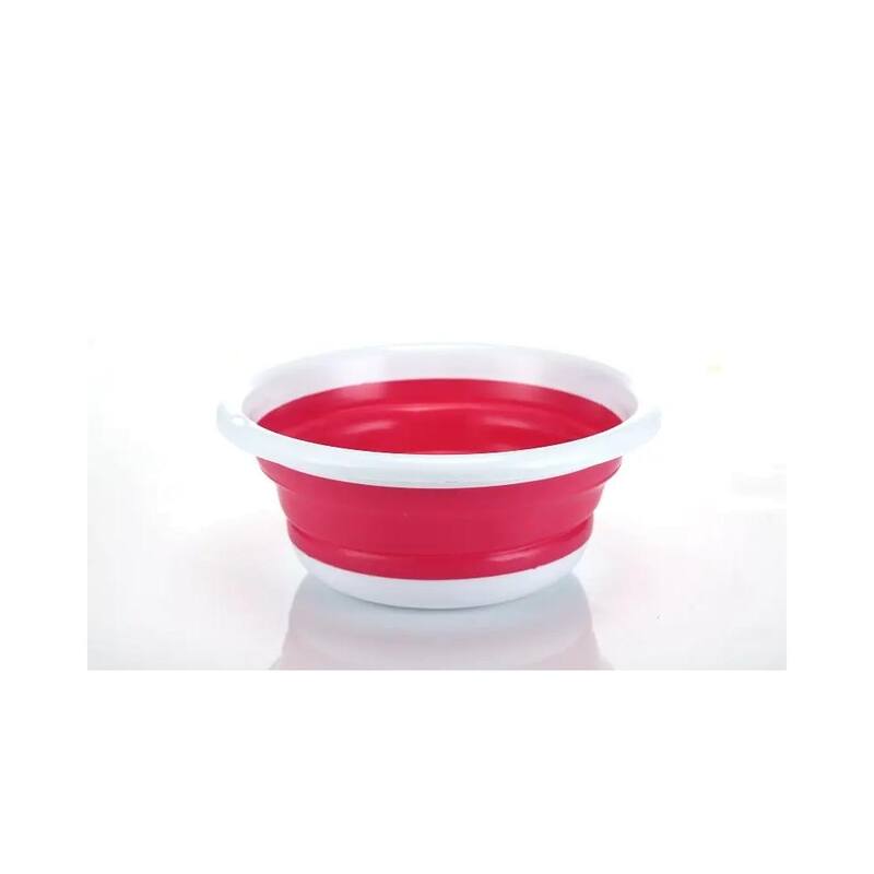 Plastic Round Collapsible Washbasin Dishpan Collapsible Saving Space, 5.5 Quart - Pack of 1 - Pink