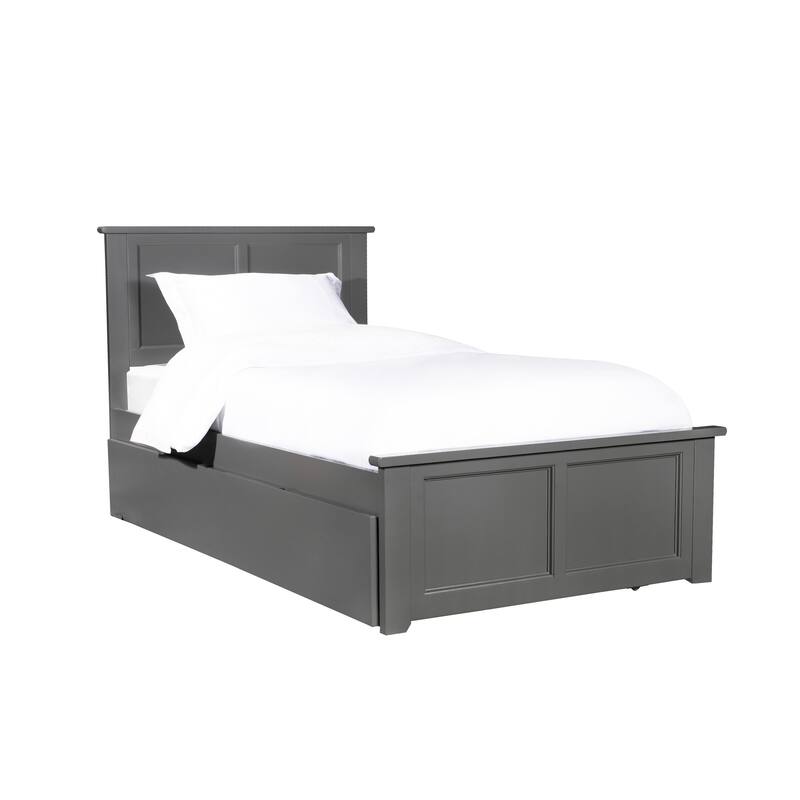 Luxury Platform Bed with Trundle - Twin Size, Matching Footboard, Cozy Bedroom Furniture