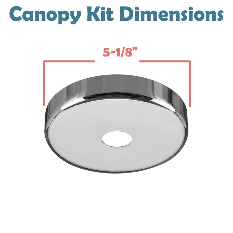 Aspen Creative Contemporary Chandelier&Light Fixture Canopy,Chrome,5-1/8" Diameter,1" Center Hole,2PK - Chrome