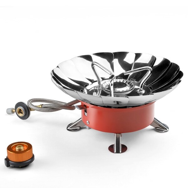 ODOLAND Portable Collapsible Windproof Outdoor Backpacking Camping Stove withPiezo Ignition