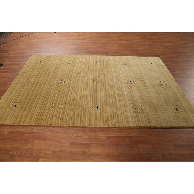 Gold Tribal Gabbeh Oriental Area Rug Handmade Wool Carpet - 4'11"x 7'11"