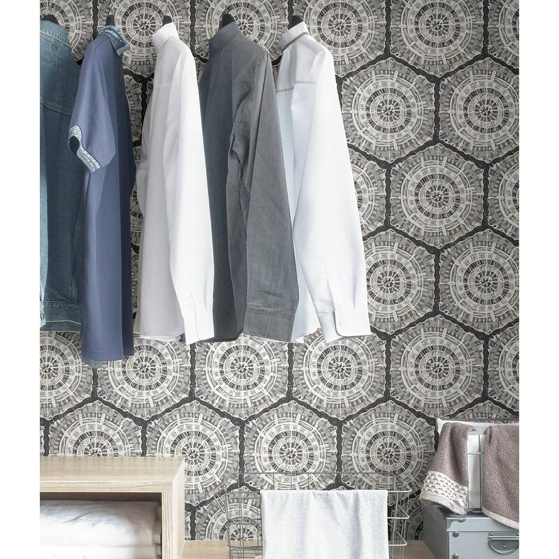 LiLi WhittWhitt Charcoal Harmony Peel & Stick Wallpaper