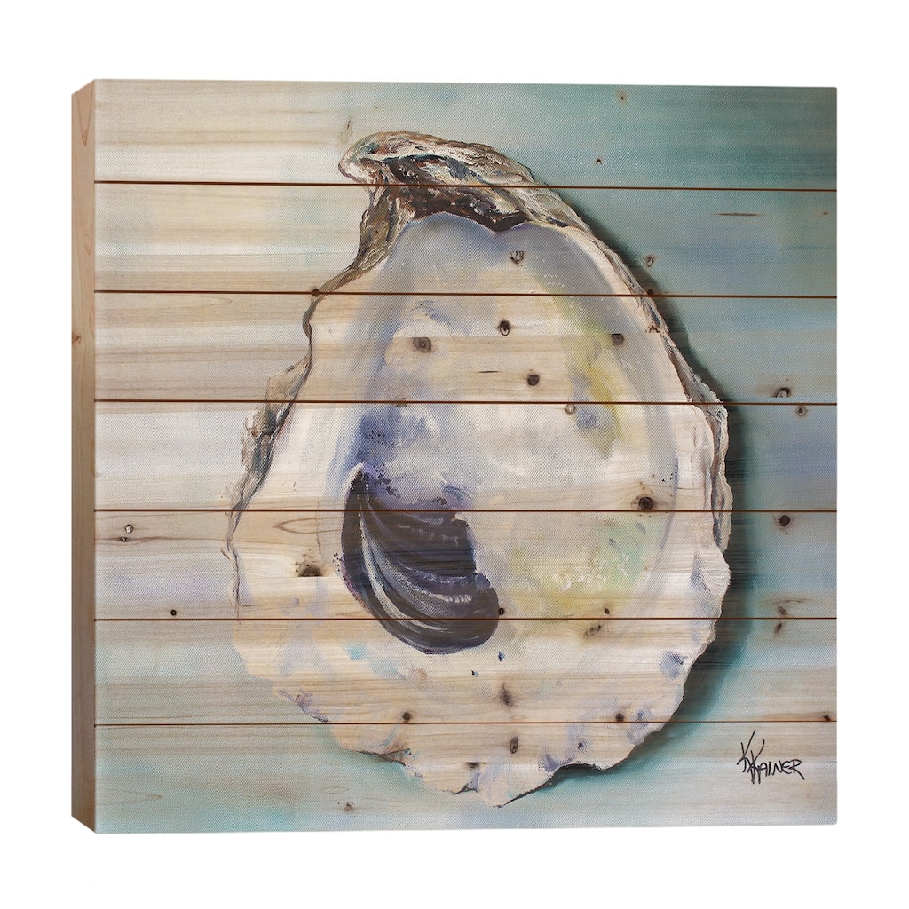 Virginia Oyster Shell Print On Wood by Kristine Kainer - Multi-Color