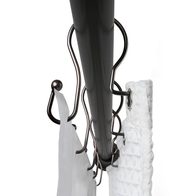 Utopia Alley Shower Hooks, Double Shower Curtain Hooks for Bathroom, Crystal Design, Set of 12