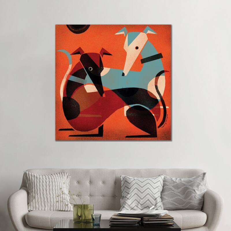 iCanvas "Greyhound Pair" by Terry Runyan Canvas Print