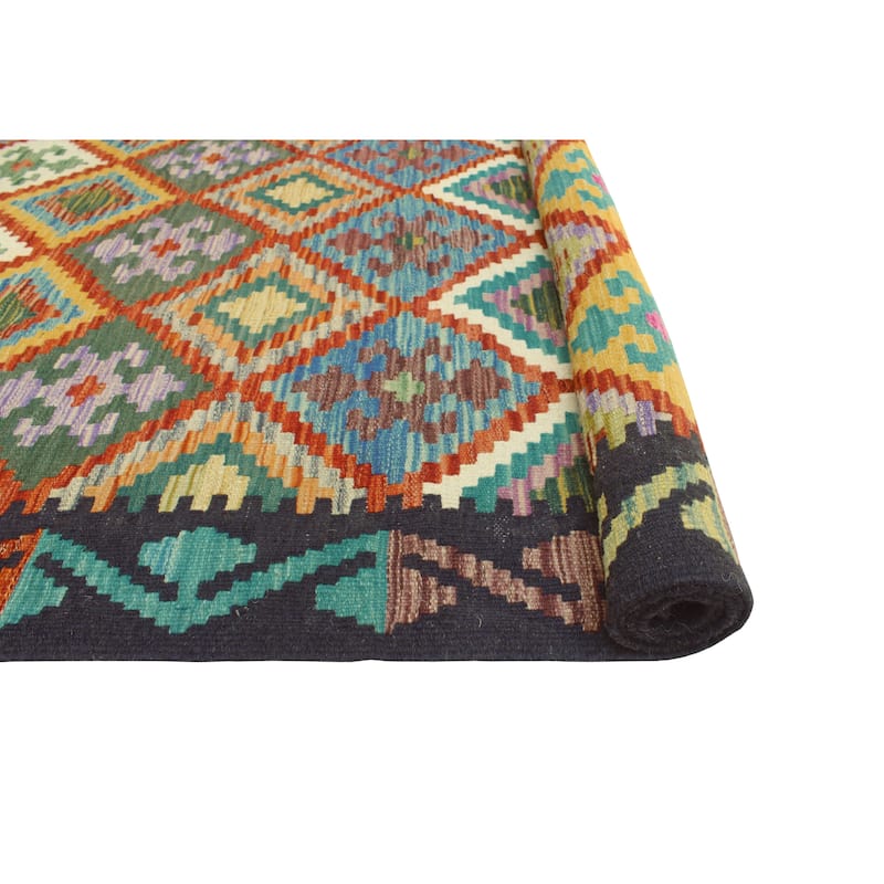 Flatweave Parto Red/Black Rug - 4'2" x 6'2"