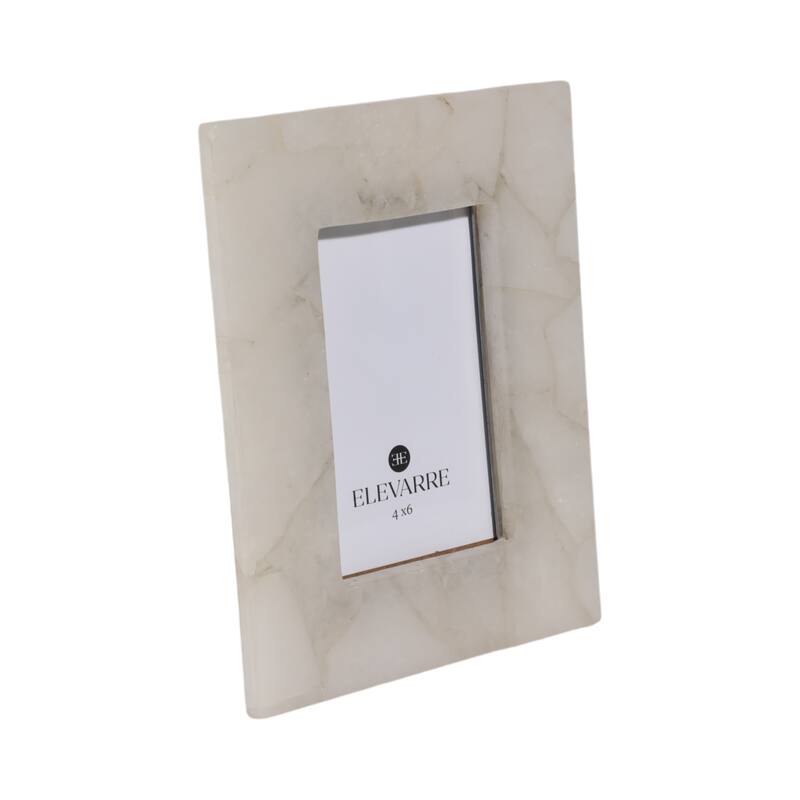 Quartz Rectangular Decorative Photo Frame - White