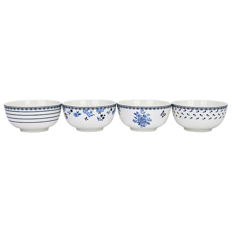 STP Goods Vitnage Blue All Purpose Soup/Cereal Bolwl Set of 4 - 5.5"