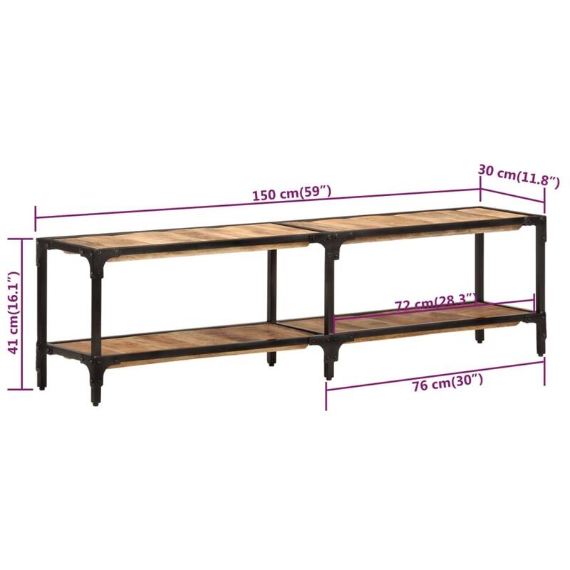 vidaXL TV Stand 59.1"x11.8"x16.1" Solid Wood Reclaimed - 59.1" x 11.8" x 16.1"