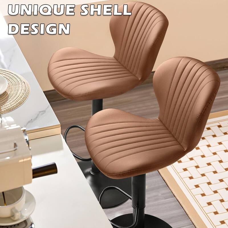 Bar Stools Set of 2,Adjustable Swivel Counter Height Bar Stools - 15.7"D x 19.6"W x 46.9"H