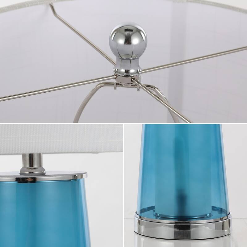 Celerie 26" Modern Minimalist Glass/Iron Nightlight LED Table Lamp, (Set of 2) by JONATHAN Y
