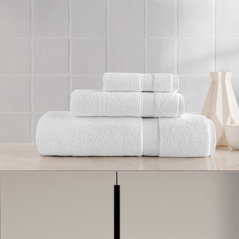 Authentic Hotel and Spa 100% Turkish Cotton Anovia Oversized Towel Set - With Oversized Bath Towel, Hand Towel, and Washcloth