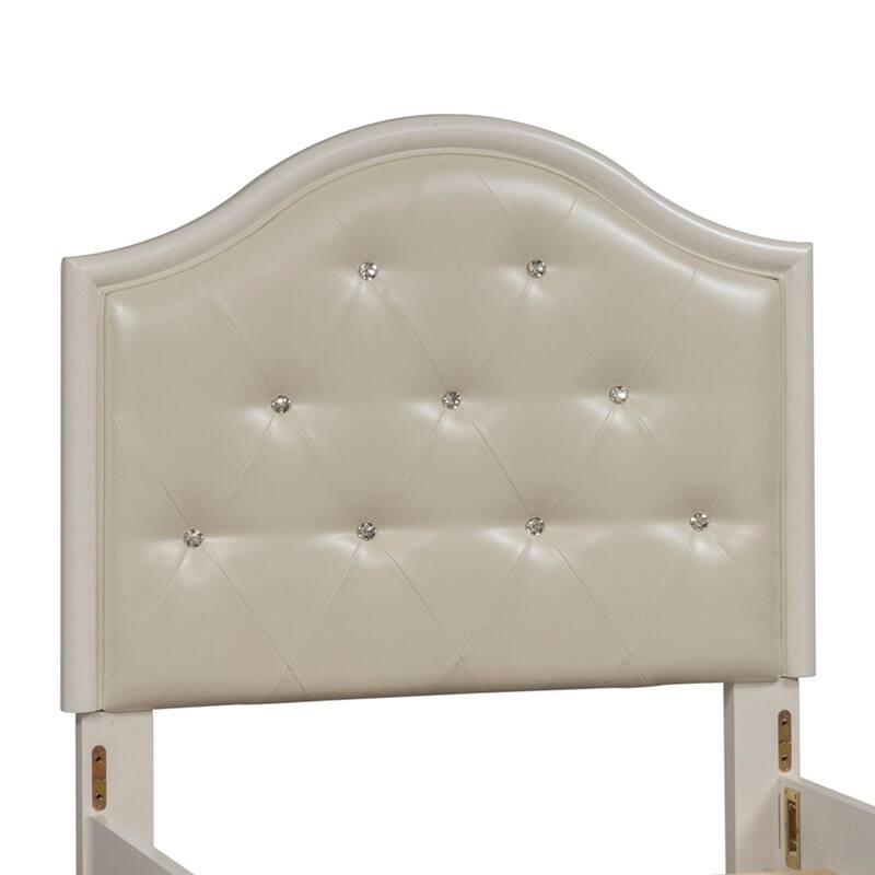 Stardust Iridescent White Panel Bed