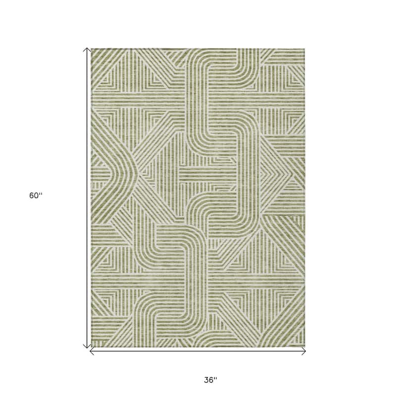 HomeRoots Abstract Transitional Rectangle Outdoor Rug