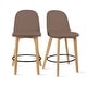 preview thumbnail 60 of 84, Set of 2 Designer Plastic Counter Stools Chair With Backs Side Armless Molded Kitchen Dining Bar Patio Indoor Outdoor Cafe Cushion_Brown