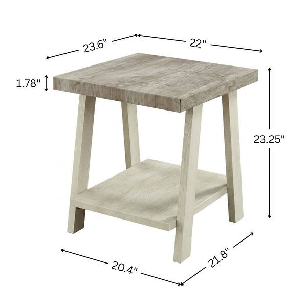 dimension image slide 8 of 12, Roundhill Furniture Athens Contemporary Wood Shelf End Table