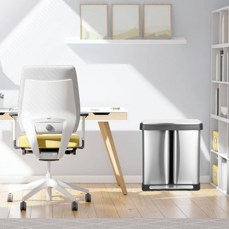Dual Trash Can, Stainless Steel Garbage Can