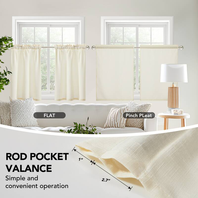 Sheer Cafe Sheer Curtains 2 Panel Set for Kitchen