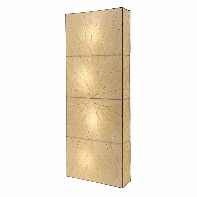 Eangee Handmade Sunburst Panel Wall Lamp, Cocoa Leaves Shade, 22 x 6 x 58 in. - 22 x 58 x 6 in