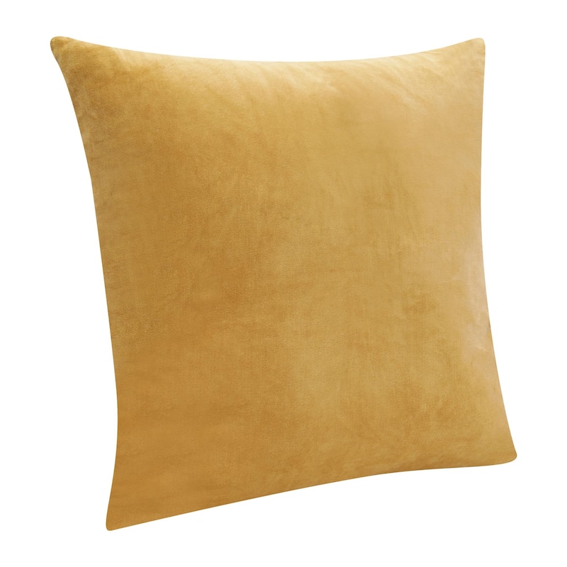 Handmade Velvet Square Throw Pillow - 20" - Yellow