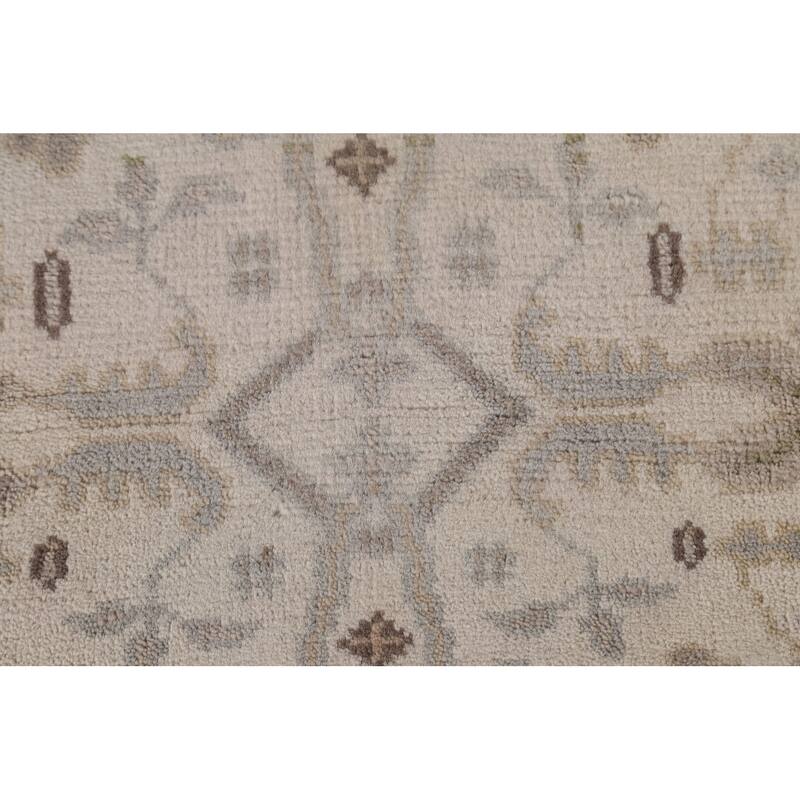 Ivory / Beige Oushak Oriental Runner Rug Handmade Wool Carpet - 2'7"x 11'10"