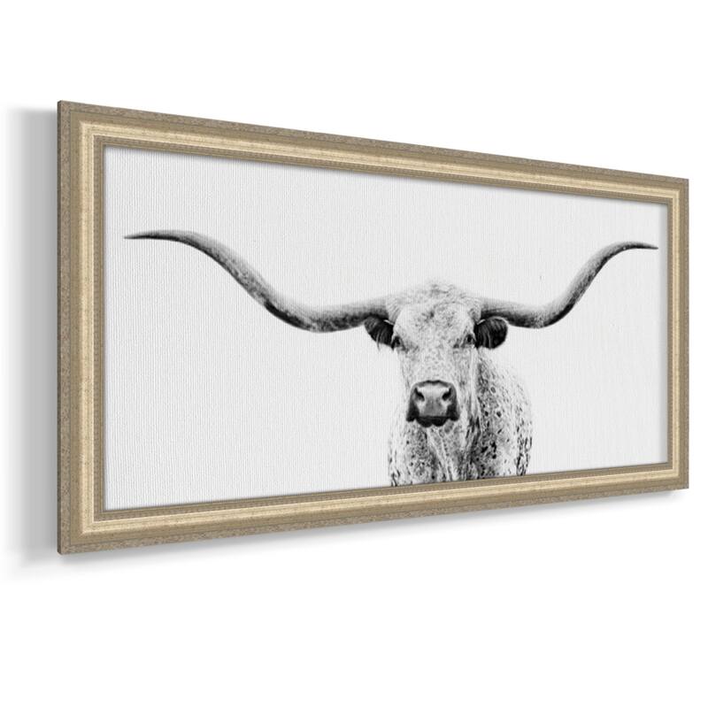 Longhorn Gaze Premium Framed Canvas- Ready to Hang