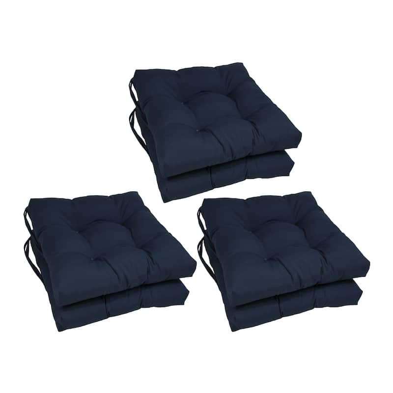 16-inch Square Indoor Chair Cushions (Set of 2, 4, or 6) - 16" x 16" - Set of 6 - Navy