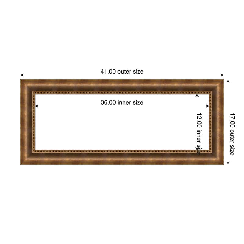 Amanti Art Manhattan Black Framed Dry Erase Magnetic Board - 41 x 17 in - Manhattan Bronze