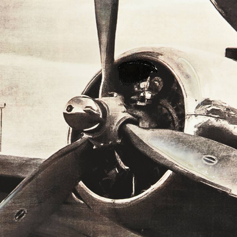 StyleCraft Vintage Airliner Hand-Embellished Framed Canvas Wall Art - 50" x 32" - Set of 3