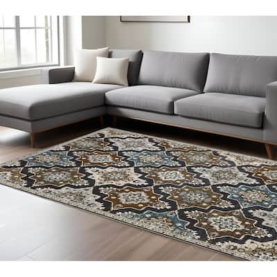 HomeRootsMedallion Traditional Rectangle Area Rug