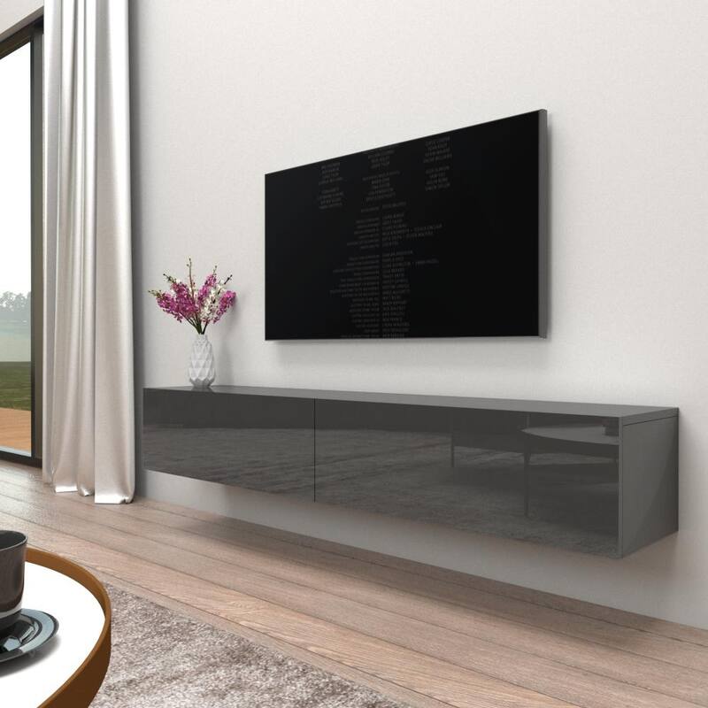 Berno 71-in. Modern Glossy Wall-mounted Floating TV Stand
