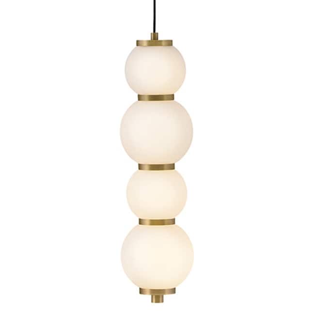Hinkley Lighting 47397 Trigo 6" Wide LED Mini Pendant with Etched Opal - Lacquered Brass