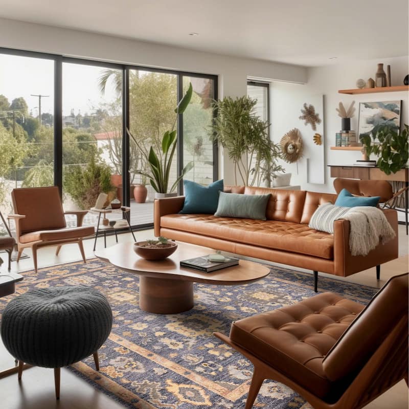 ECARPETGALLERY Hand-knotted Jules Serapi Dark Navy Wool Rug - 7'9 x 9'10