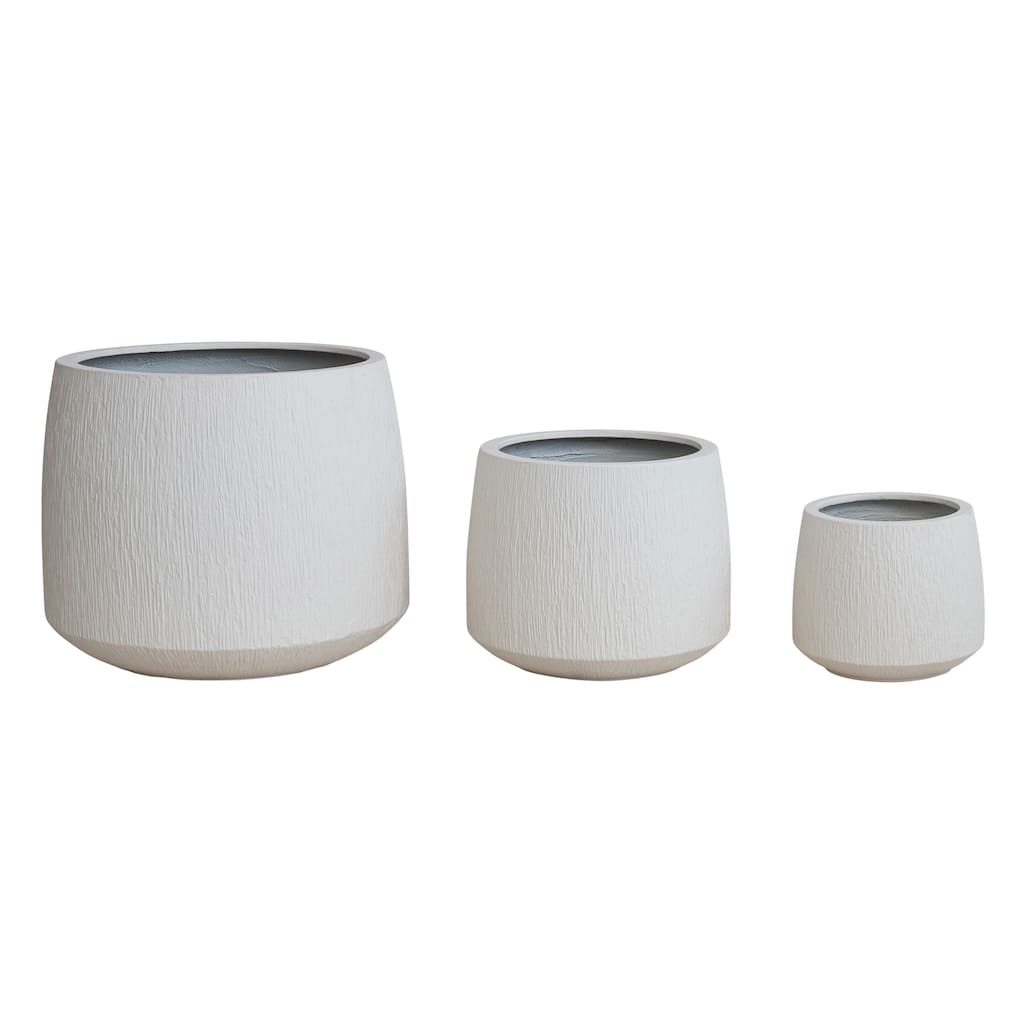 3-Piece Grooved Eco Stone Planters