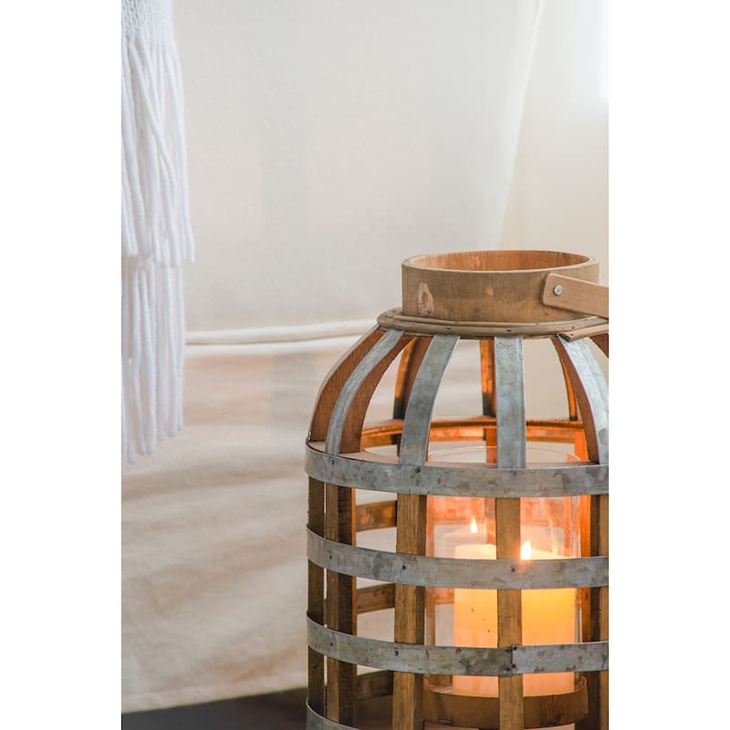 Decorative Lantern with Handle, Wooden Lantern for Indoor Outdoor, Home Garden Wedding