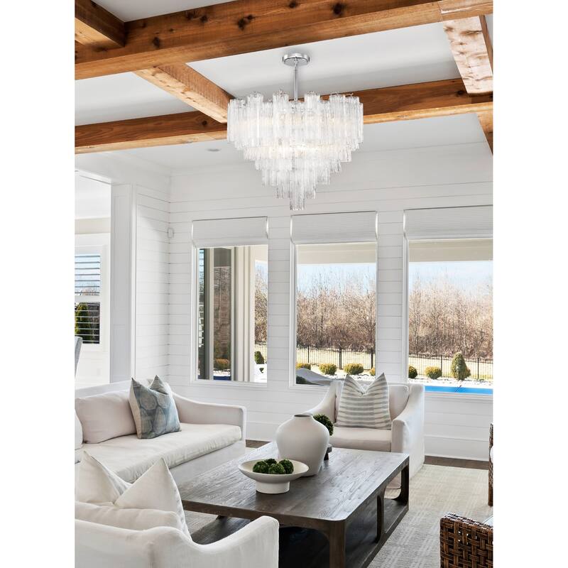 Addis 12 Light Polished Chrome Chandelier - 26.75"W x 21.5"H x 26.75"D