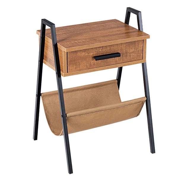 Accent End Side Sofa Table Nightstand Drawer Display Storage Bedside Table Desk