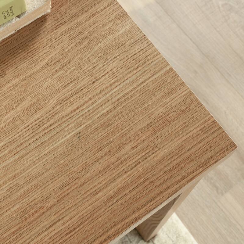 Wood L-Shaped Desk with Small Drawer, Brown