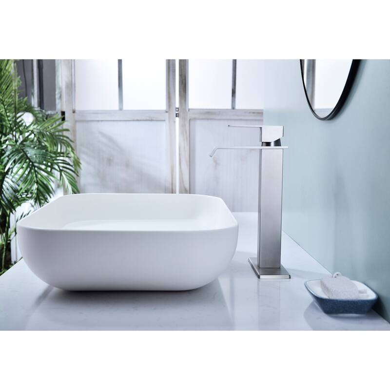 Modern Single Handle Sink Vanity Bathroom Faucet with Waterfall Spout, Anti Corrosion, Anti Rust, Easy Clean