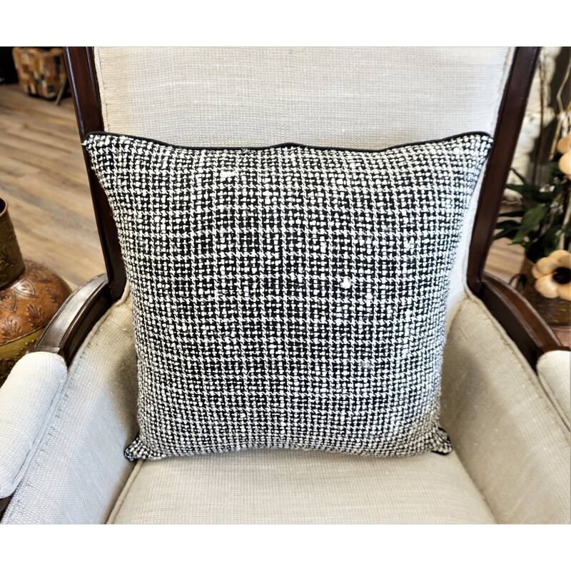 Home&Manor Fontana Vintage Raw Silk Pillow 18"