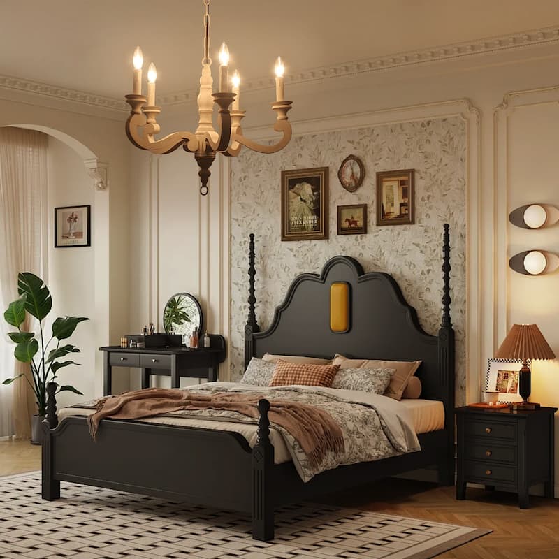 5 - Light Candle Style French Country Antique Chandelier