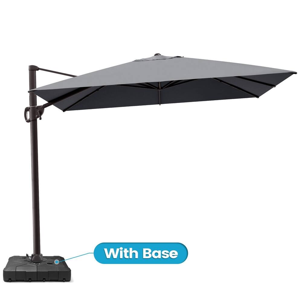9 FT x 10.5 FT Outdoor Patio Umbrella Cantilever-Offset Umbrella with Base