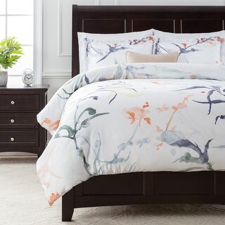 Chanasya Botanical Watercolor Splash Ultra Soft Duvet Cover Set