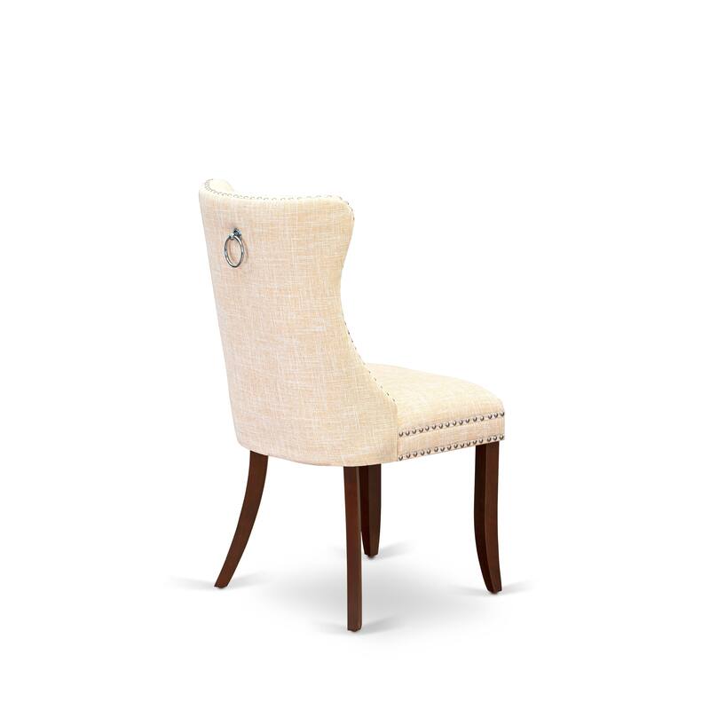 East West Furniture Dinette Set Consists of a Rectangle Dining Table and Upholstered Chairs, Mahogany (Pieces Options)