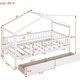preview thumbnail 12 of 28, Twin House Bed with 2 Storage Drawers,Rails and Roof for Kids