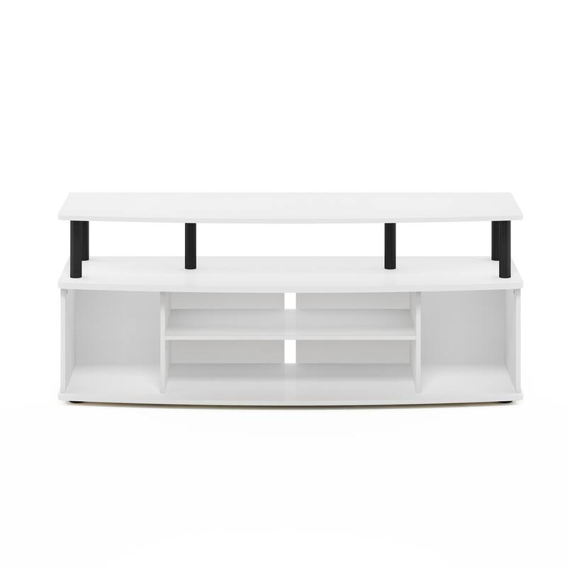 Furinno JAYA Large Entertainment Center Hold up to 55-IN TV - White/Black