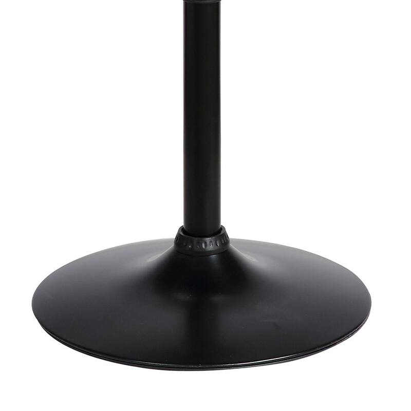 24 Inches Round Adjustable Pub Table with Metal Base, Black