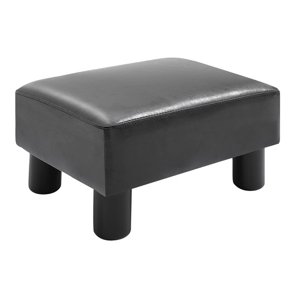Small foot stool ottoman, PU leather rectangle ottoman footrest, bedside  step stool with wood legs, small Rectangular stool, foot rest for couch